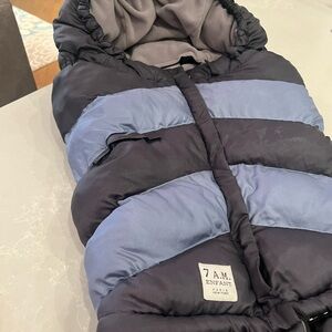 7 A.M. Enfant Navy and Light Blue Kids Footmuff